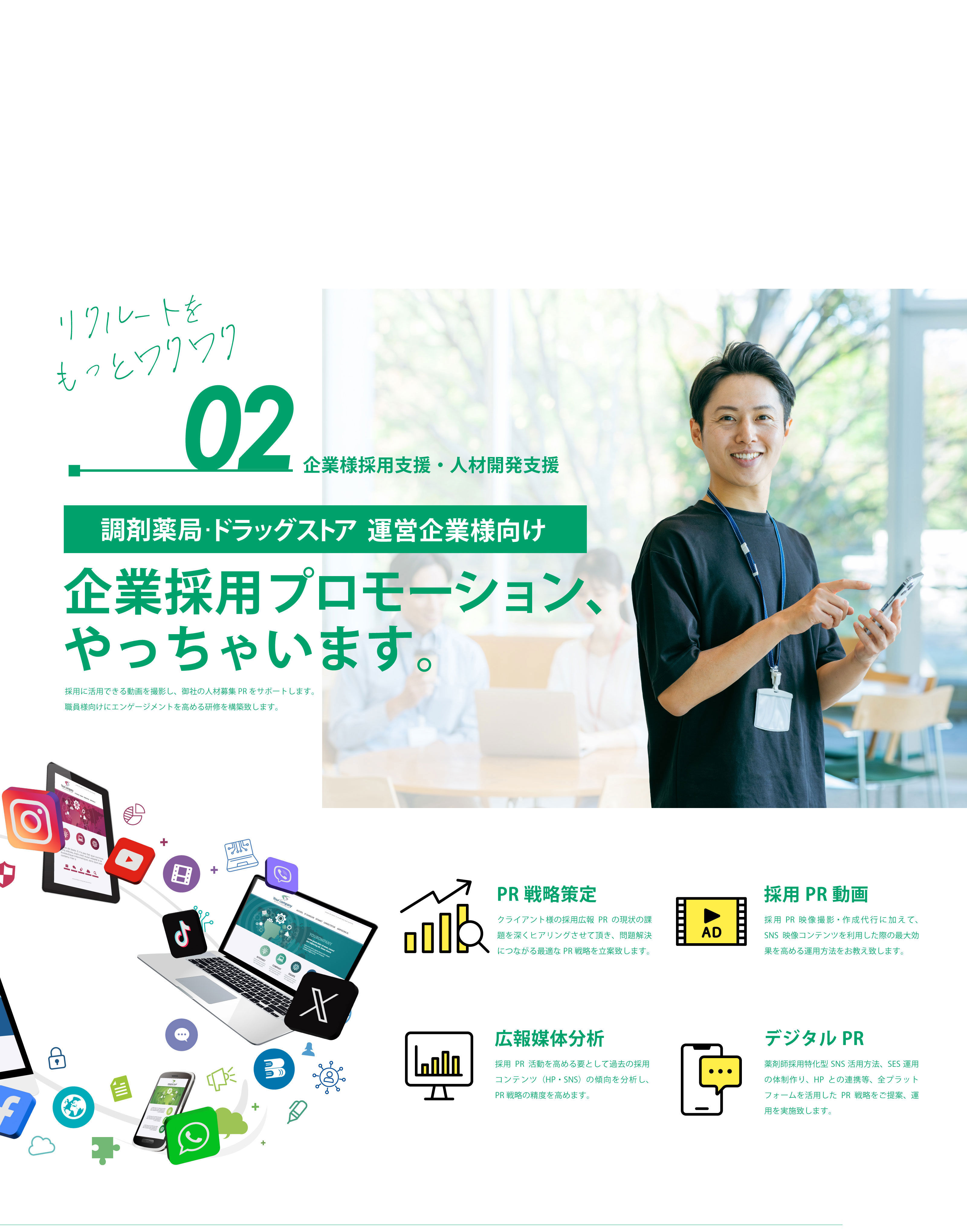 調剤薬局・ドラッグストア 運営企業様向け 企業採用プロモーションやっちゃいます。