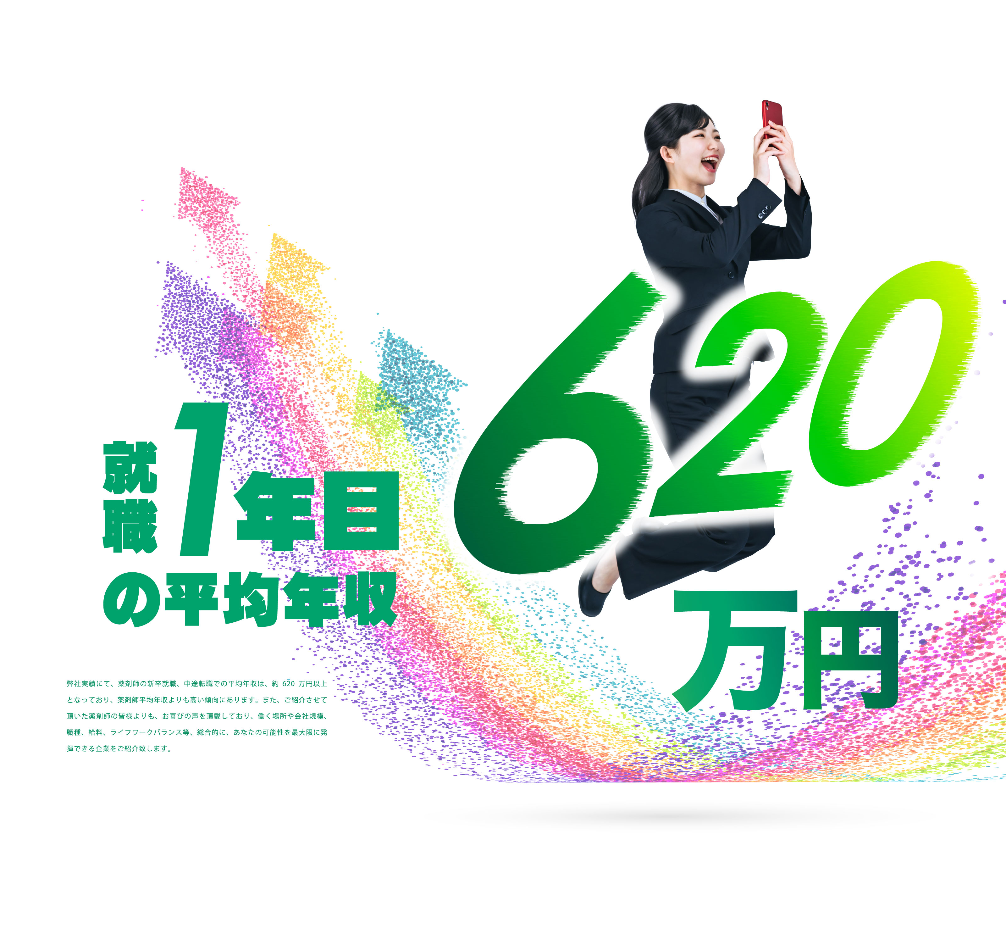 就職1年目の平均年収 620万円
